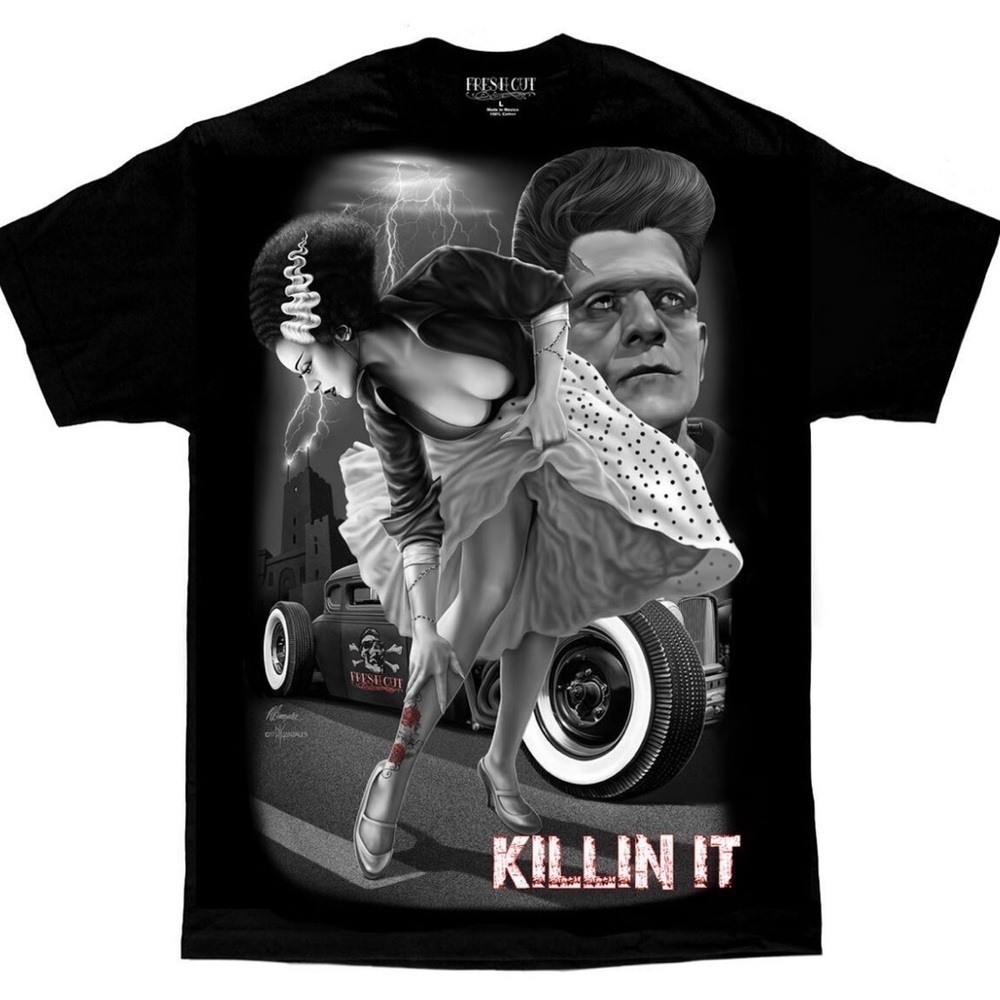 DGA David Gonzales Fresh Cut Frankenstein Bride of Frankenstein Tshirt